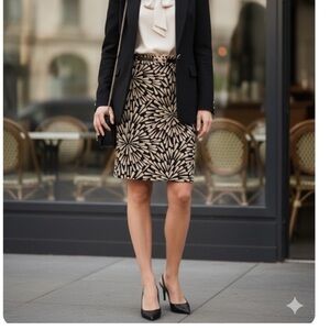 Talbots Black and Tan Patterned Skirt